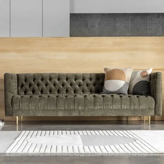 Dumai 3-Seater Sofa - Moss Green, Fabric