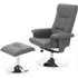 Dumai Leather Recliner Chair with Footstool - Grey