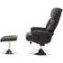 Dumai Recliner Chair with Footstool - Black, PU Leather