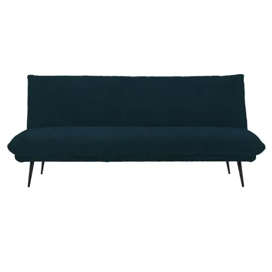 Duncan 3-Seater Sofa Bed with Black Legs - Cyan, Fabric image