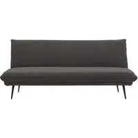 Duncan 3-Seater Sofa Bed with Black Legs - Dark Grey, Fabric