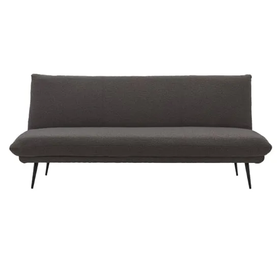 Duncan 3-Seater Sofa Bed with Black Legs - Dark Grey, Fabric