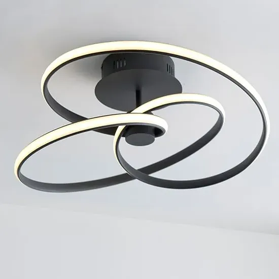 Dune LED Ceiling Light - Textured Black, White image