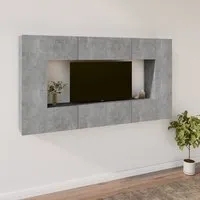 Dunixi Wall-Mounted TV Cabinet Set - Concrete Effect, Engineered Wood alternate view