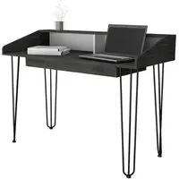 Dunster Laptop Desk with 2 Shelves - White, Wood