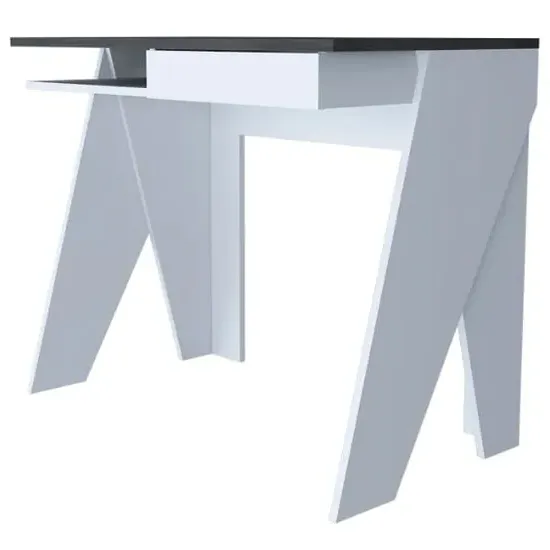 Dunster Laptop Desk with Drawer - White, Wood