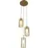 Duo 3 Light Multi Drop Pendant Light - Bronze, Champagne Glass