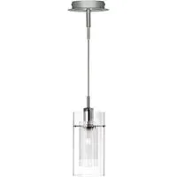 Duo Double Glass Ceiling Pendant Light - Chrome