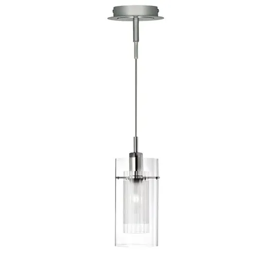 Duo Double Glass Ceiling Pendant Light - Chrome