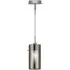 Duo Smoked Glass Ceiling Pendant Light - Chrome