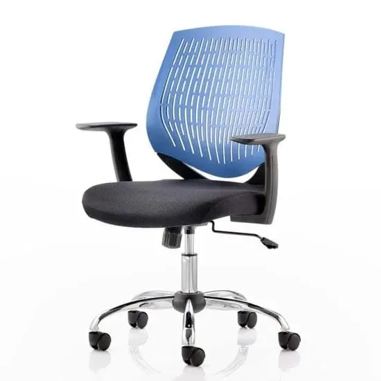 Dura Task Office Chair with Arms - Blue, Fabric