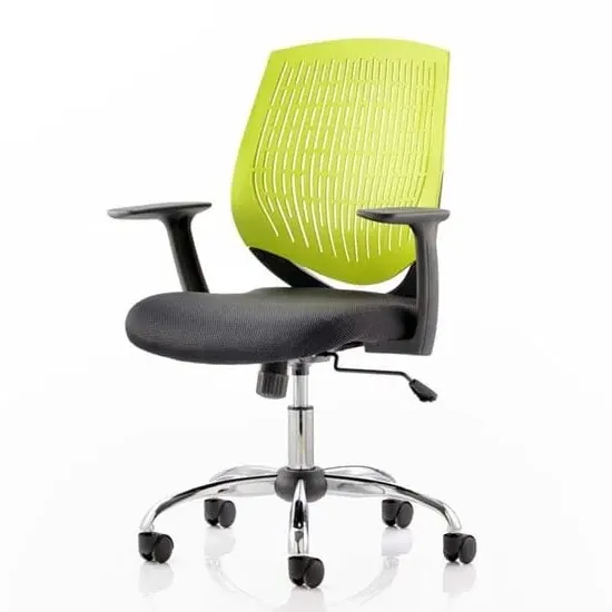 Dura Task Office Chair with Arms - Green, Fabric