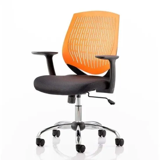 Dura Task Office Chair with Arms - Orange, Fabric