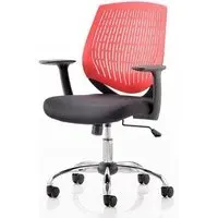Dura Task Office Chair with Arms - Red, Fabric