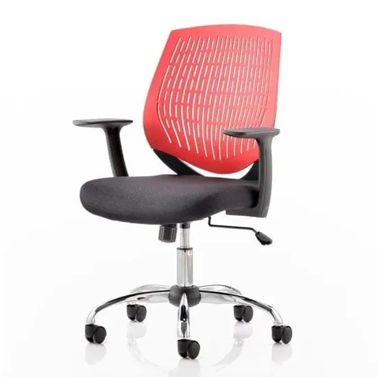 Dura Task Office Chair with Arms - Red, Fabric