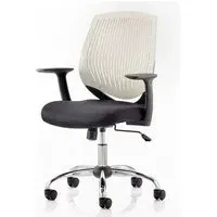 Dura Task Office Chair with Arms - White, Fabric