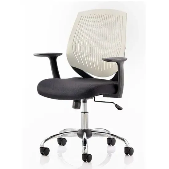Dura Task Office Chair with Arms - White, Fabric