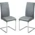 Durango Dining Chairs Pair - Grey, PU Leather