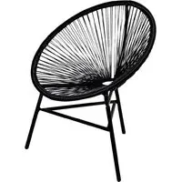 Durant Moon Garden Chair - Black, Poly Rattan