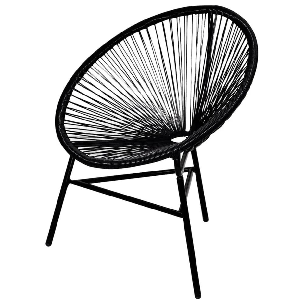 Durant Moon Garden Chair - Black, Poly Rattan