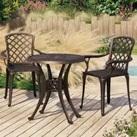 Durham 3 Piece Bistro Set - Bronze, Cast Aluminium
