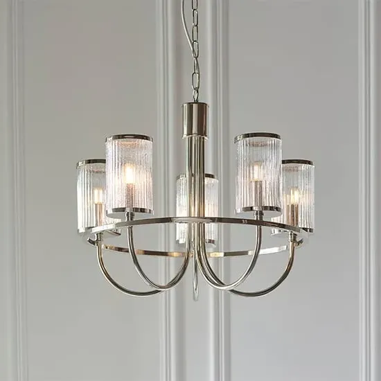 Durham 5 Light Ceiling Pendant - Bright Nickel image
