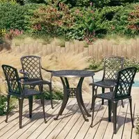 Durham 5 Piece Bistro Set - Black, Cast Aluminium