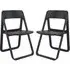 Durham Folding Dining Chairs Pair - Black, Polypropylene