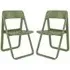 Durham Folding Dining Chairs Pair - Green, Polypropylene