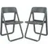 Durham Folding Dining Chairs Pair - Grey, Polypropylene