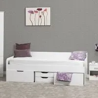 Durham Single Day Bed with 4 Drawers - White