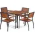 Dylan Square Dining Table with 4 Arm Chairs - Brown, Wood