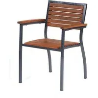 Dylan Wooden Arm Chair - Brown