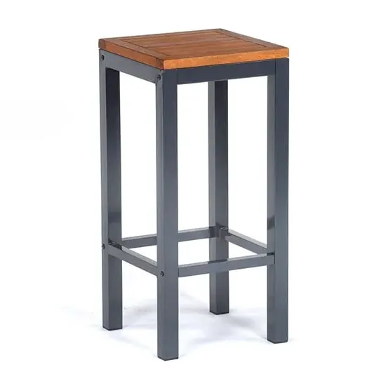 Dylan Wooden Bar Stools Pair - Brown image