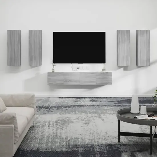 Dyllis Living Room Furniture Set - Grey Sonoma Oak, Engineered Wood product