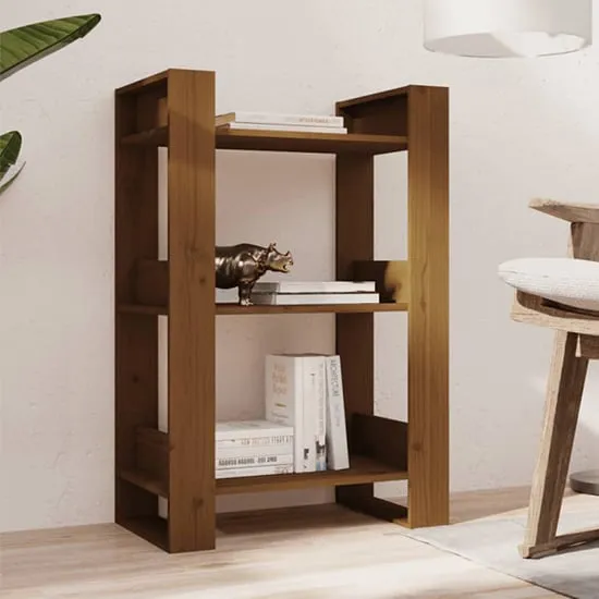 Dylon Bookcase and Room Divider - Brown, Pine Wood image