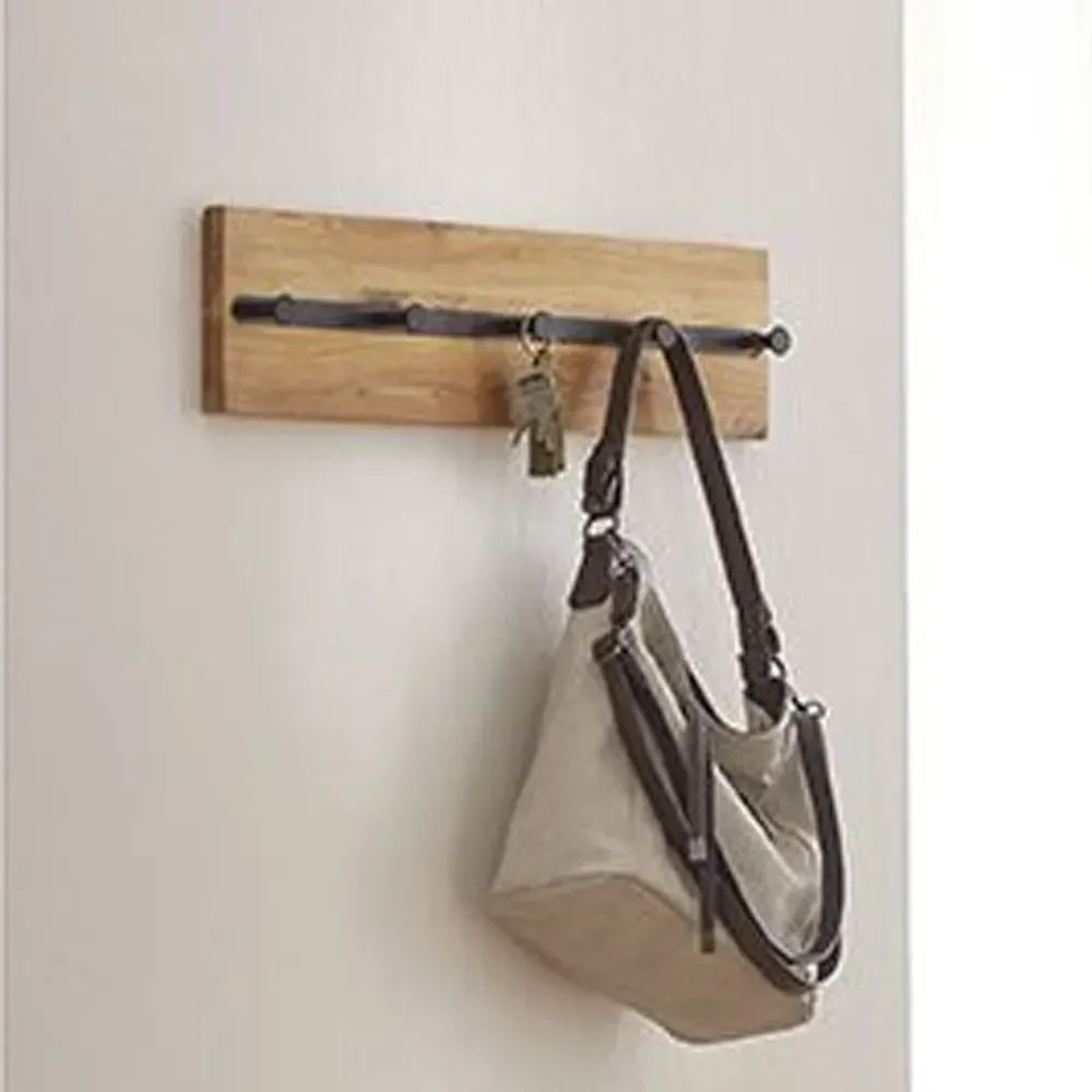 Eagle 5-Hook Wall-Mounted Coat Rack - Oiled Oak, Wood product