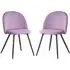 Earlville Fabric Dining Chairs with Wooden Legs - Purple