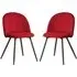 Earlville Fabric Dining Chairs with Wooden Legs - Red