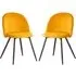 Earlville Fabric Dining Chairs with Wooden Legs - Yellow