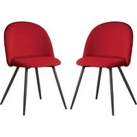 Earlville Pair of Dining Chairs - Red, Fabric alternate view