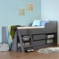 Earth Low Sleeper Bed - Grey, Wood