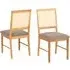 Earville Wooden Dining Chairs in Pair - Oak, Grey