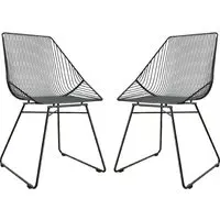 Eastlake Bistro Dining Chairs In Pair - Black, Metal