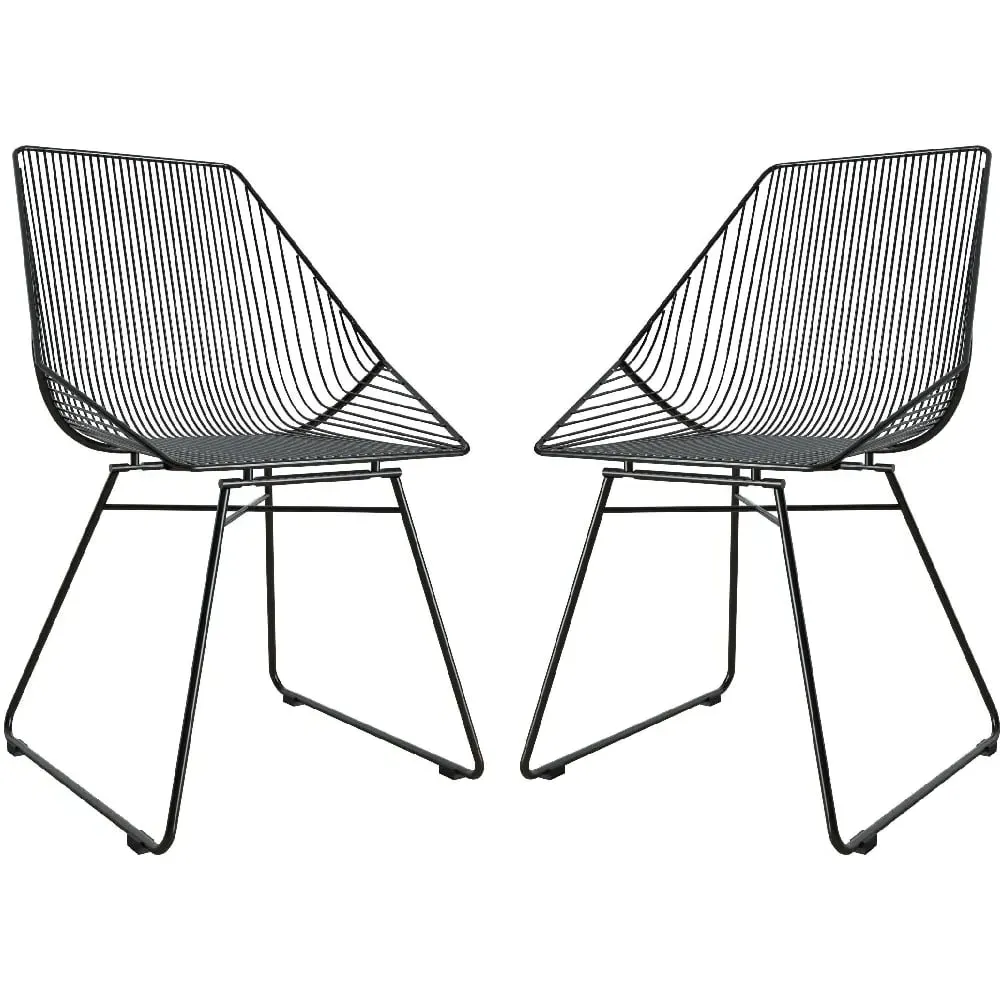 Eastlake Bistro Dining Chairs In Pair - Black, Metal