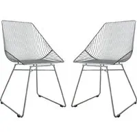 Eastlake Bistro Dining Chairs In Pair - Grey, Metal