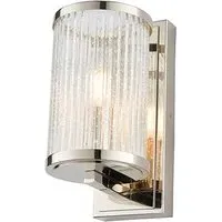 Easton Ribbed Bubble Glass Wall Light - Bright Nickel