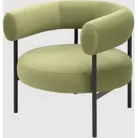 Easton Round Occasional Chair - Olive Green, Velvet
