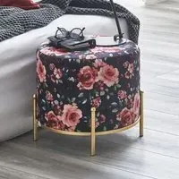Eastroy Fabric Stool with Gold Legs - Motif