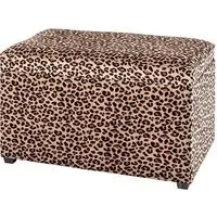 Eastroy Fabric Storage Ottoman - Leopard Print